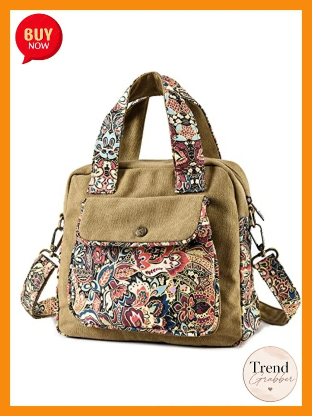 Canvas Shoulder Bag Top Handle Lightweight Crossbody Handbag with Adjustable
